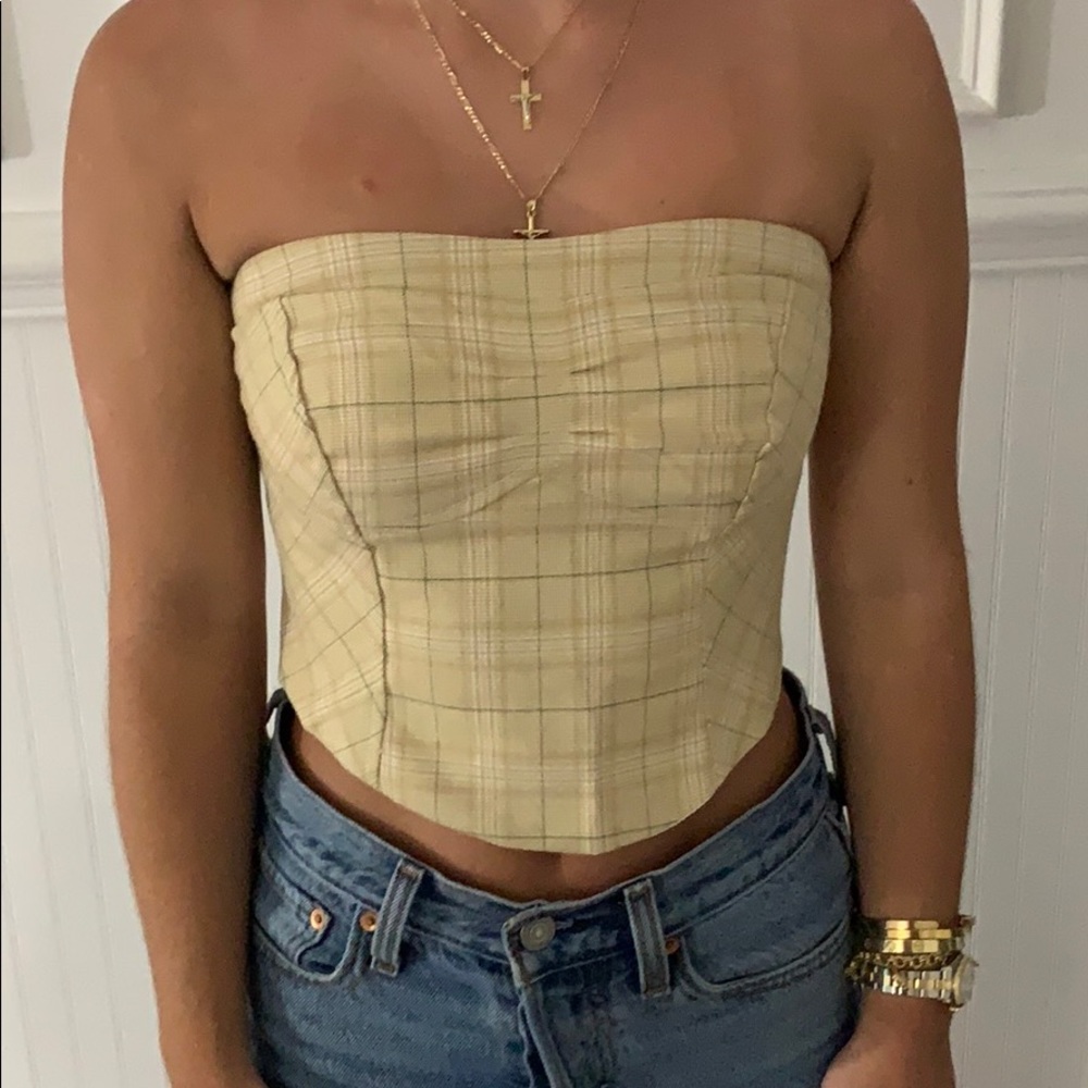 Free People plaid crop top
